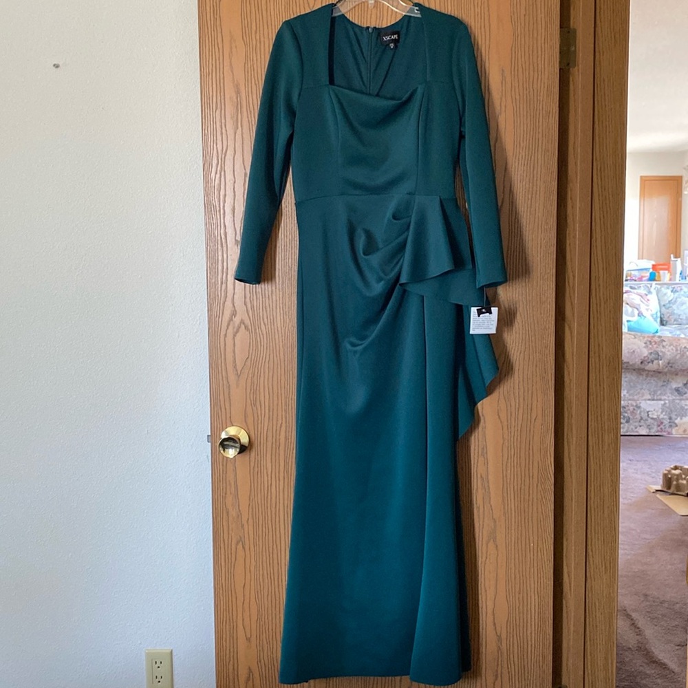 Green ruffle gown